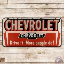 Chevrolet "Drive it More People Do!" 8' Single Sided Tin Sign w/ Logo
