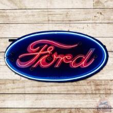 Outstanding Ford Automobiles 4' Double Sided Porcelain Factory Neon Sign