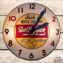 Outstanding Dr. Pepper "Drink a Bite to Eat" Telechron Advertising Clock