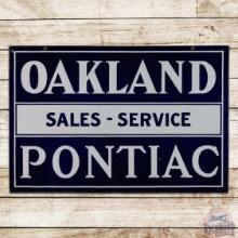 Oakland Pontiac Sales and Service Double Sided Porcelain Sign