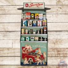 Whiz "For Better Car Care" Service Center Advertising Display Cabinet w/ 24 Cans