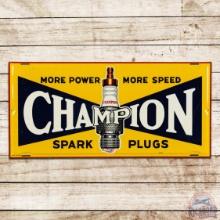 More Power More Speed Champion Spark Plugs Single Sided Tin Logo Sign