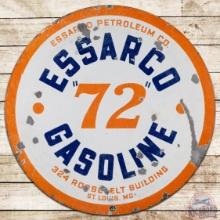 Essarco "72" Gasoline 30" Double Sided Porcelain Sign