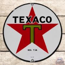 Superb 1931 Texaco 8' Single Sided Porcelain Sign w/ Star Logo "Black T"