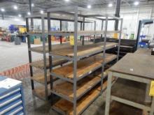 LOT (2) 24" X 96" X 84"H WELDED SHELVES W/WOOD DECKING