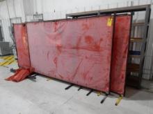 LOT (~9) WELDING CURTAINS W/FRAMES