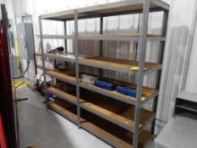 WELDED SHELF, 24" X 96" X 84"H W/WOOD DECKING & 12" X 48" SHELF
