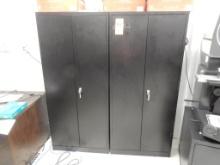LOT (2) BLACK 2-DOOR METAL CABINETS (NO CONTENTS)