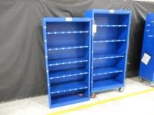 BLUE ROLLING CABINET W/BLUE SHELF