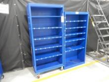 BLUE ROLLING CABINET W/BLUE SHELF
