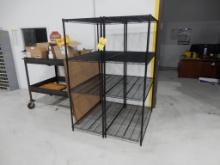 LOT (2) BLACK 4-SHELF METRO RACKS