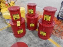 LOT (6) OILY WASTE CANS