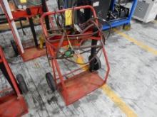 RED TORCH CART W/GAUGES, HOSE, ACCESS. (NO TORCH)