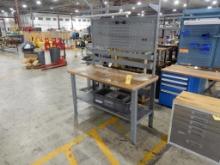 30" X 60" WOOD TOP WORK BENCH W/PEGBOARD BACK