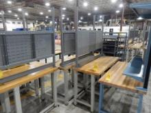 LOT (2) WOOD TOP WORK BENCHES