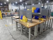 LOT (2) WOOD TOP WORK BENCHES