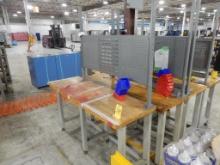 LOT (2) WOOD TOP WORK BENCHES