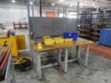 LOT (2) WOOD TOP WORK BENCHES