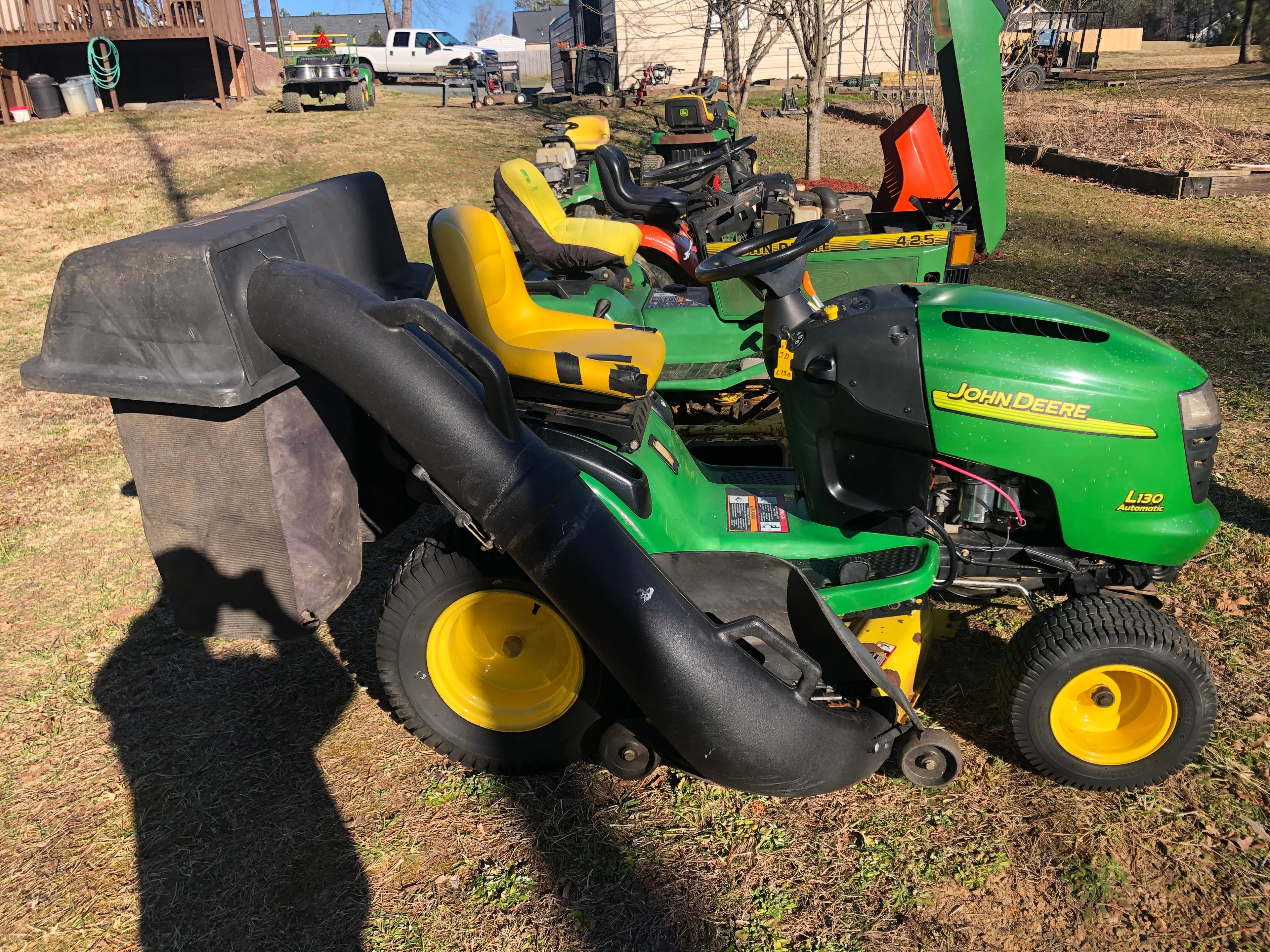 John Deere L130 Mower with Bagger 48 inch