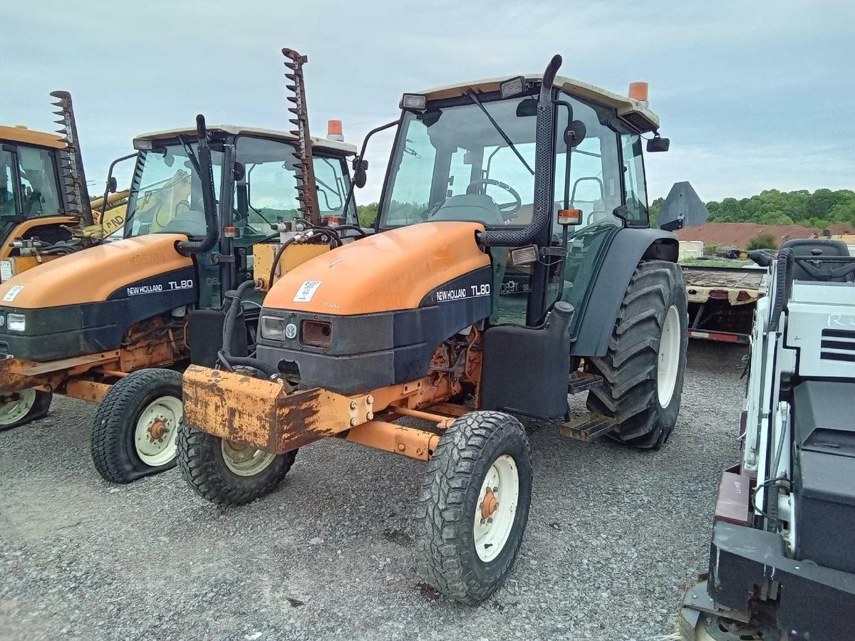 2001 NEW HOLLAND TL80 TRACTOR MOWER - CAB - RH CUT