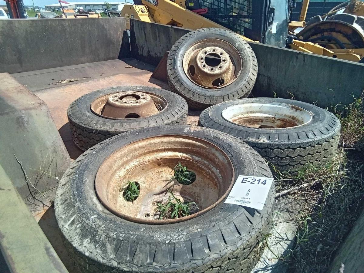 TIRES 8.00-16.5 W/ Rims 4 EA