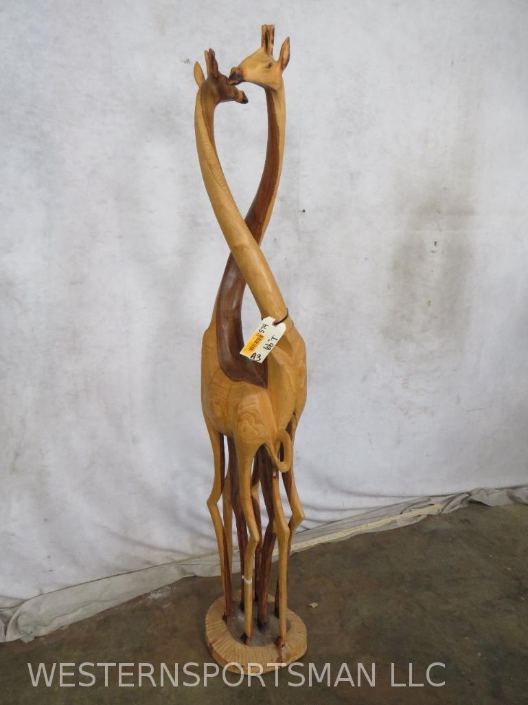 Handcarved Double Giraffe Statue from Zimbabwe DECOR