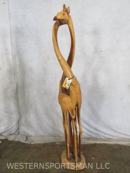 Handcarved Double Giraffe Statue from Zimbabwe DECOR