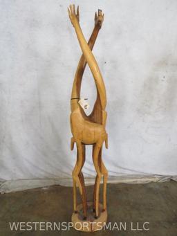 Handcarved Double Giraffe Statue from Zimbabwe DECOR