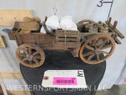 Miniature Wooden Wagon Decor