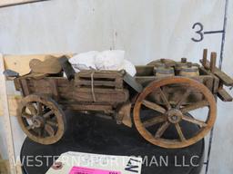 Miniature Wooden Wagon Decor