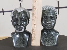 2 Miniature Stone Busts(ONE$) AFRICAN ART
