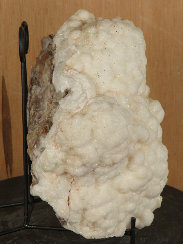 Beautiful Large White Calcite Crystal Cluster Formation on Cutbase w/Stand ROCKS&MINERALS