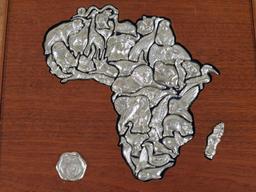 Puzzle of Africa in Wood Box -Product of Africa