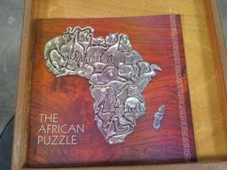 Puzzle of Africa in Wood Box -Product of Africa