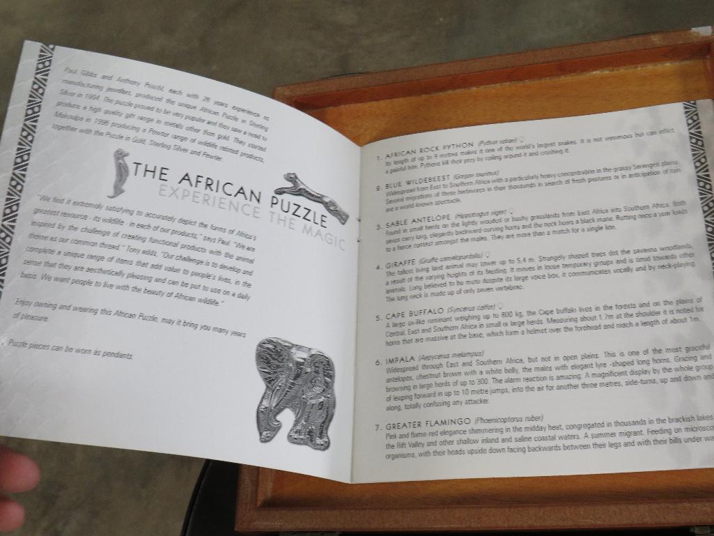 Puzzle of Africa in Wood Box -Product of Africa