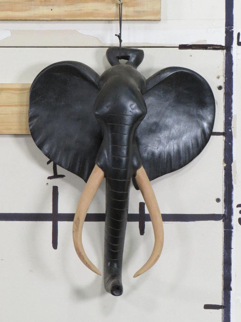 Hand Carved Wood Elephant Wall Hanger AFRICAN ART