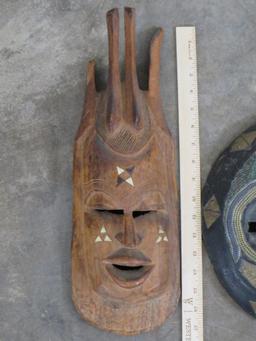 2 Hand Carved African Masks (ONE$) AFRICAN ART