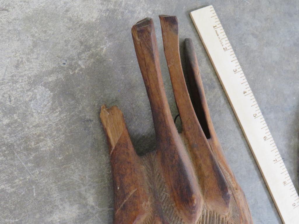 2 Hand Carved African Masks (ONE$) AFRICAN ART