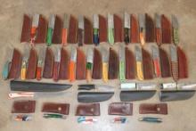 *New* (25) Damascus Steel Fixed Blade KNIVES and (5) Damascus Steel Pocket KNIVES (ONE$)