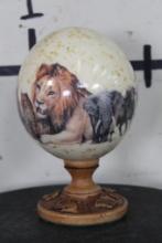 "Big 5" Animals Pictured on an OSTRICH EGG