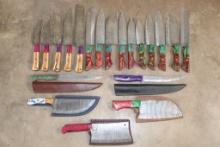 (20) Damascus Steel Chef or Butcher KNIVES (ONE$)