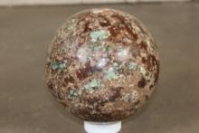 Large 9 lb CHRYSOCOLLA semi-smooth Semiprecious Mineral Sphere