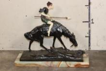 "Le Cavalier Indien" BRONZE Sculpture after Edouard Drouot, Weight: 63 lbs
