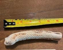 Hand-carved STAG Antler Handle depicting a Rattlesnake Head