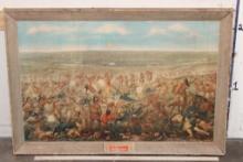 O. Becker's "Custer's Last Fight" Budweiser Lithograph Cardboard Advertisement from 1952