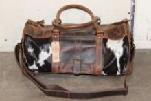 *Brand New* Cow Hide and Brown Leather Duffle Bag