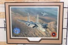 Top Gun "Range Wars" Print signed and numbered by William S. Phillips, with 2 Pilot Patches