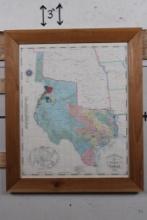 Commemorative MAP "The Republic of Texas-1845" from 1987
