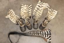 (4) ZEBRA Hooves with Leg Hide and (1) ZEBRA Tail (ONE$)
