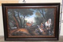 Original Acrylic Painting "The Vision of St. Hubert" with no visible signature